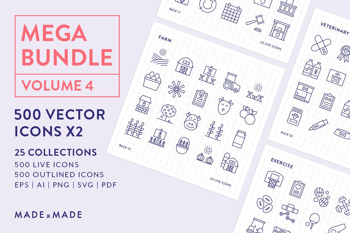 Line Icons – Mega Bundle Vol 4 example image 1