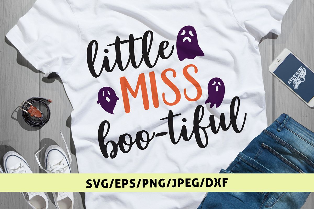 Little Miss Boo-tiful - Halloween SVG EPS DXF PNG Cut File example image 1