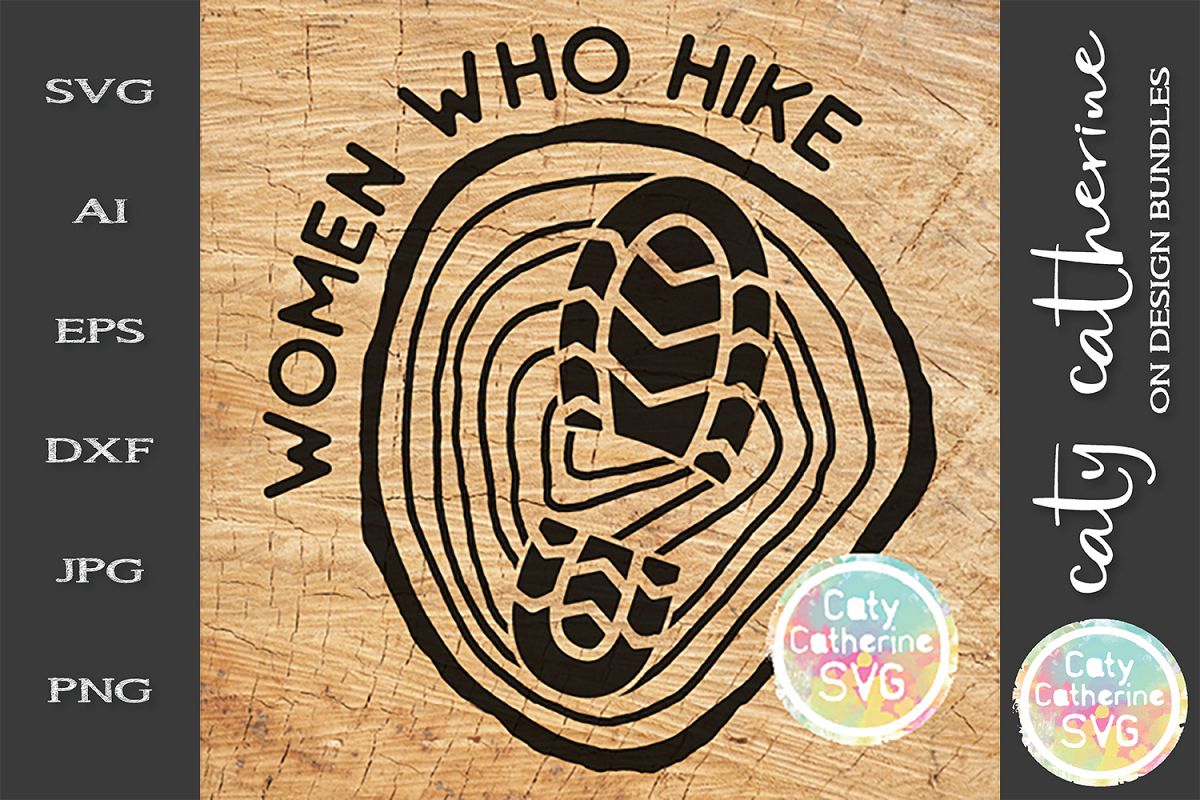 Women Who Hike SVG Hiking Cut File example image 1
