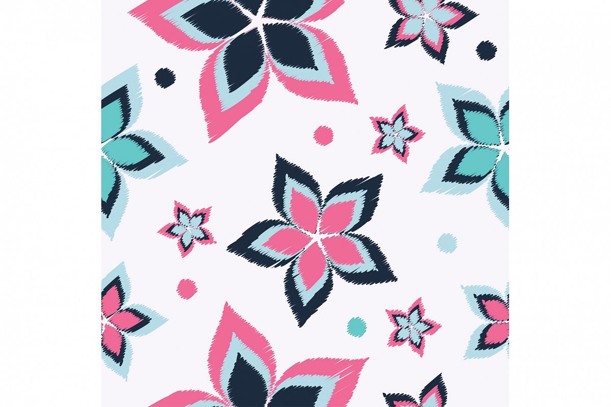 Ethnic boho seamless pattern with decorative flowers. Print. Cloth design, wallpaper. example image 1
