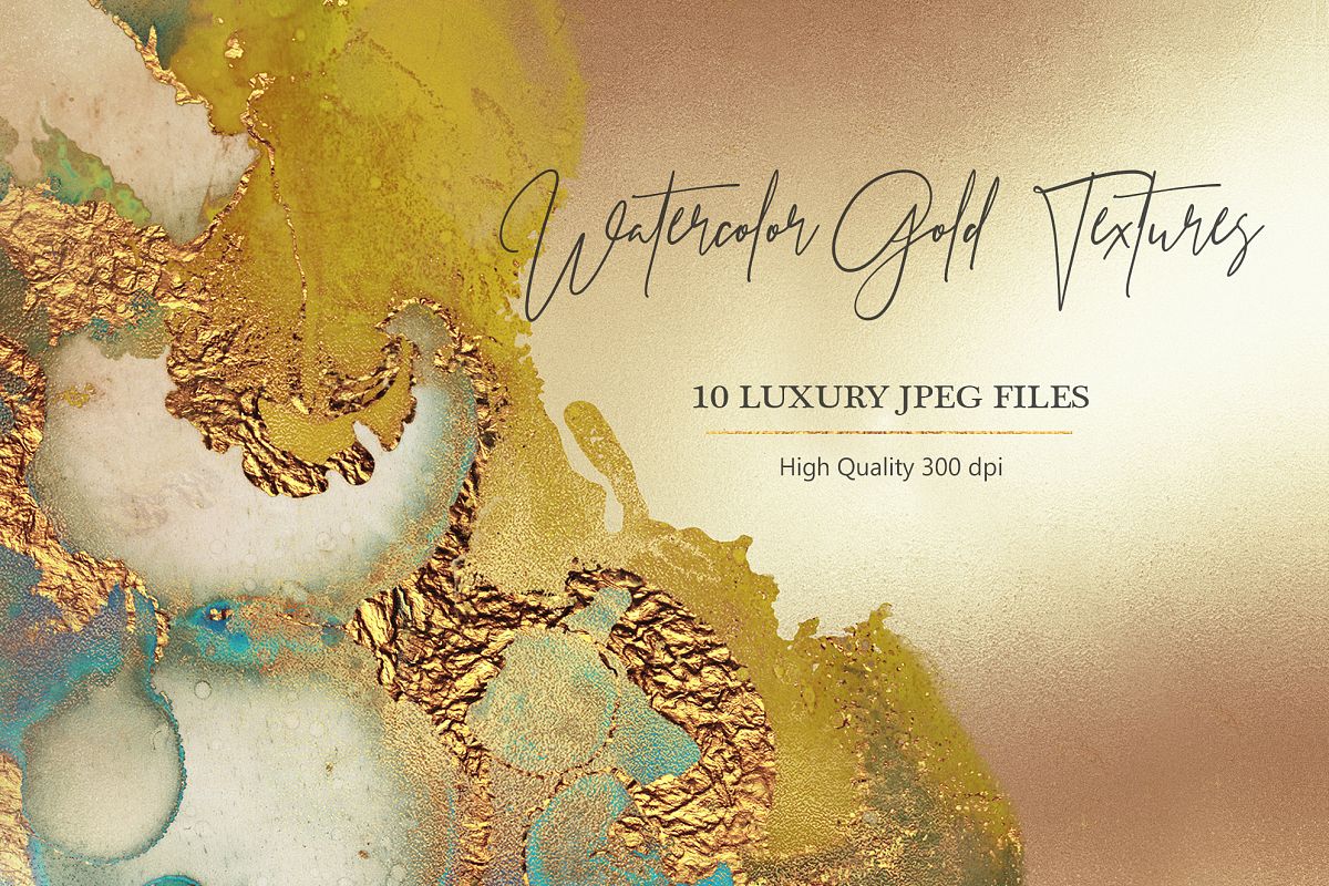 Watercolor Gold Textures example image 1