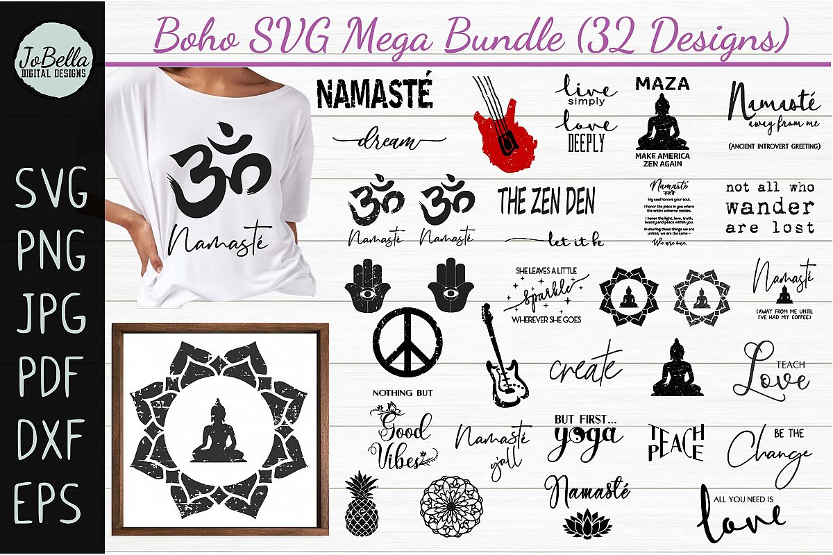Boho SVG Bundle, Sublimation PNGs & Printables example image 1
