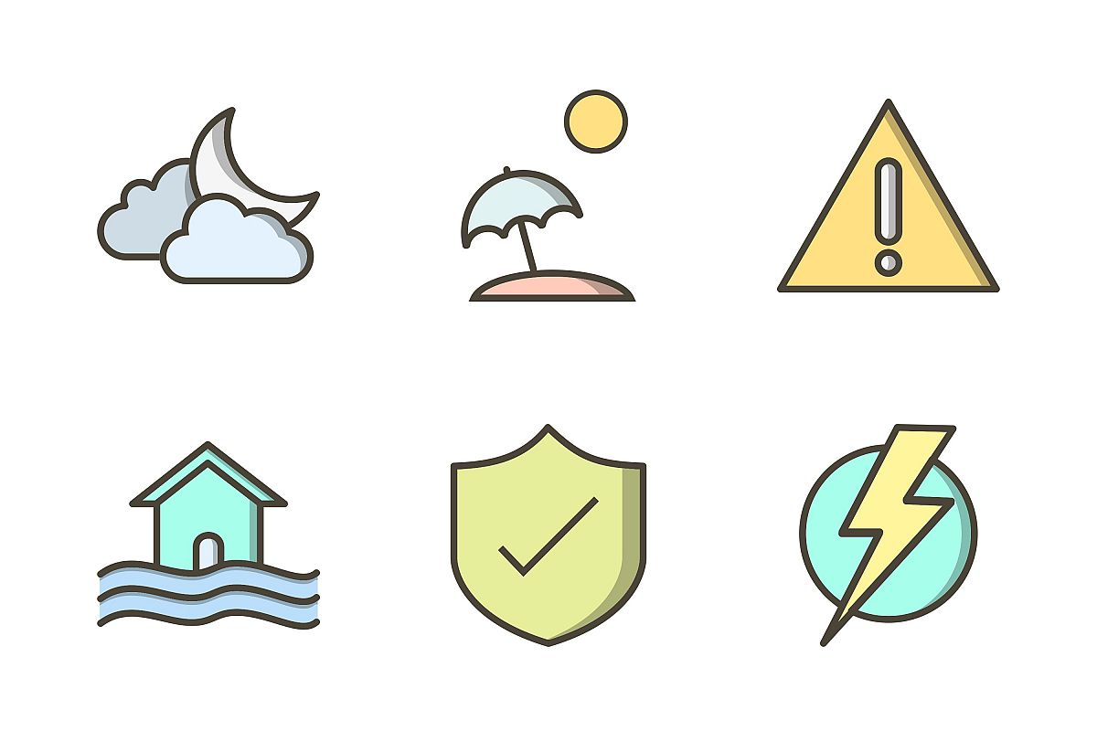 Set Of Weather And Season Icons example image 1