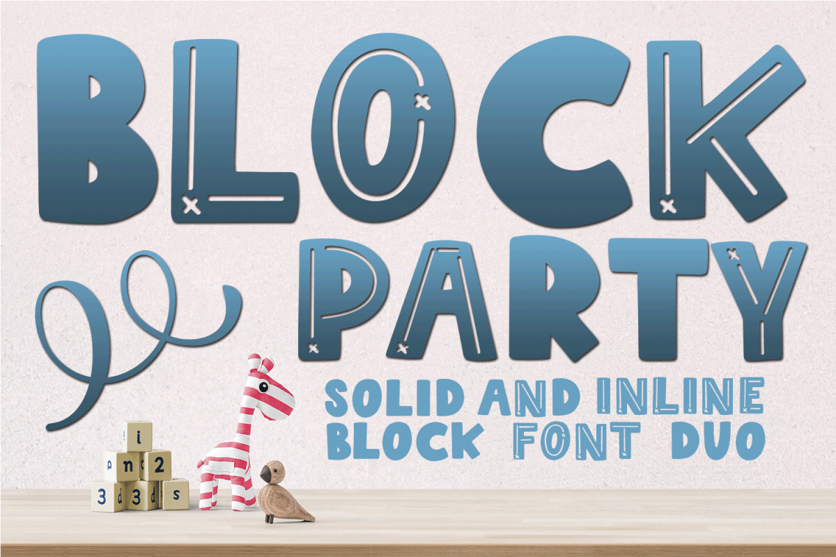 Block Party - Solid and Inline Font Duo example image 1