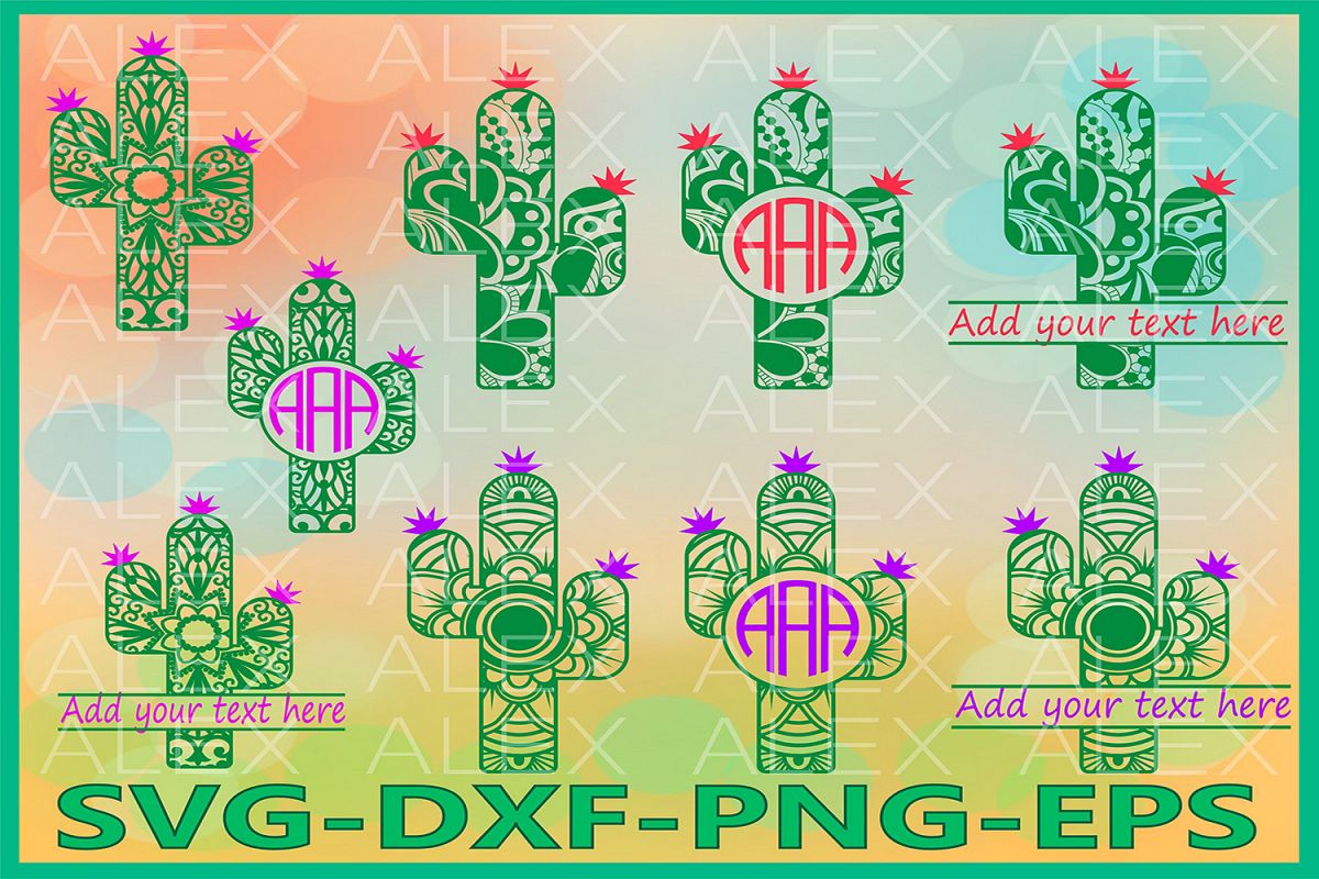 Cactus SVG, Cactus Mandala SVG, Cactus Zentangle svg example image 1