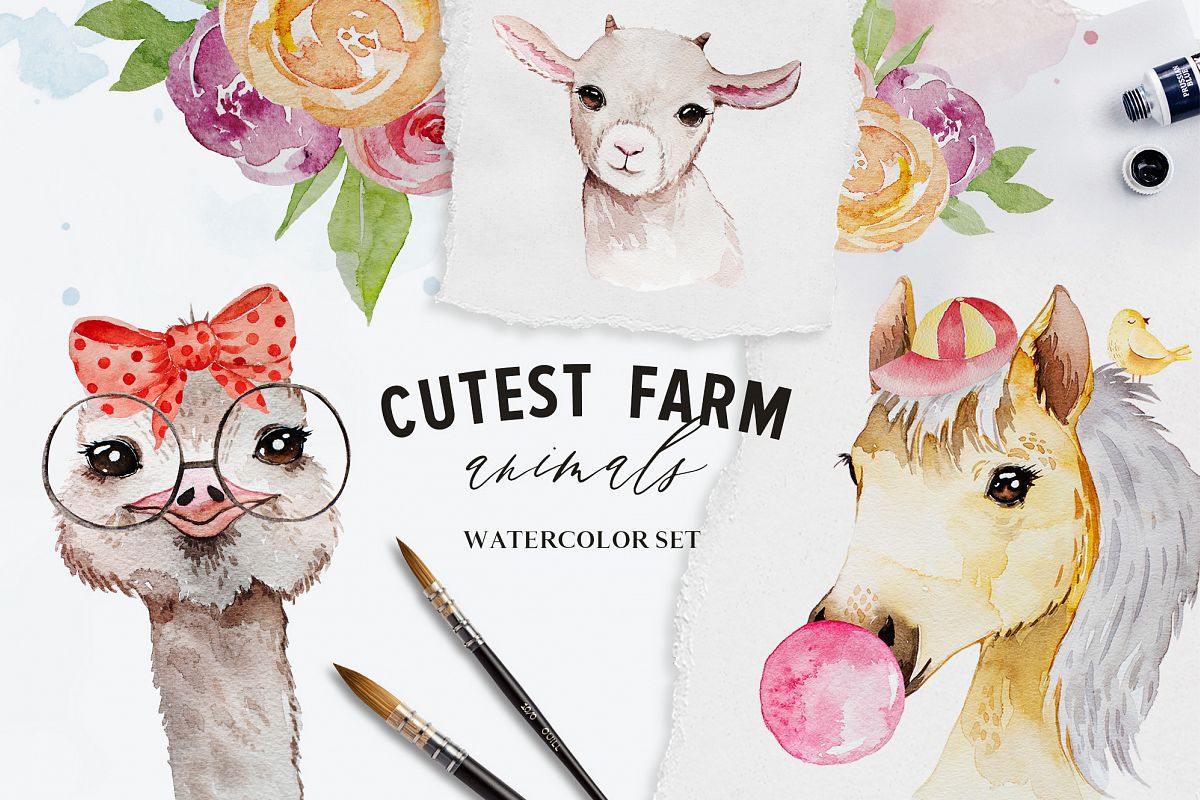 Cutest Farm Animals Set example image 1