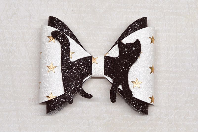 Hair bow template SVG, DIY leather bow template example image 1