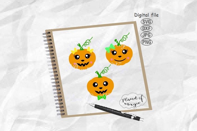 Pumpkin Svg, Halloween Svg, Cute Pumpkin Svg, Fall Svg example image 1