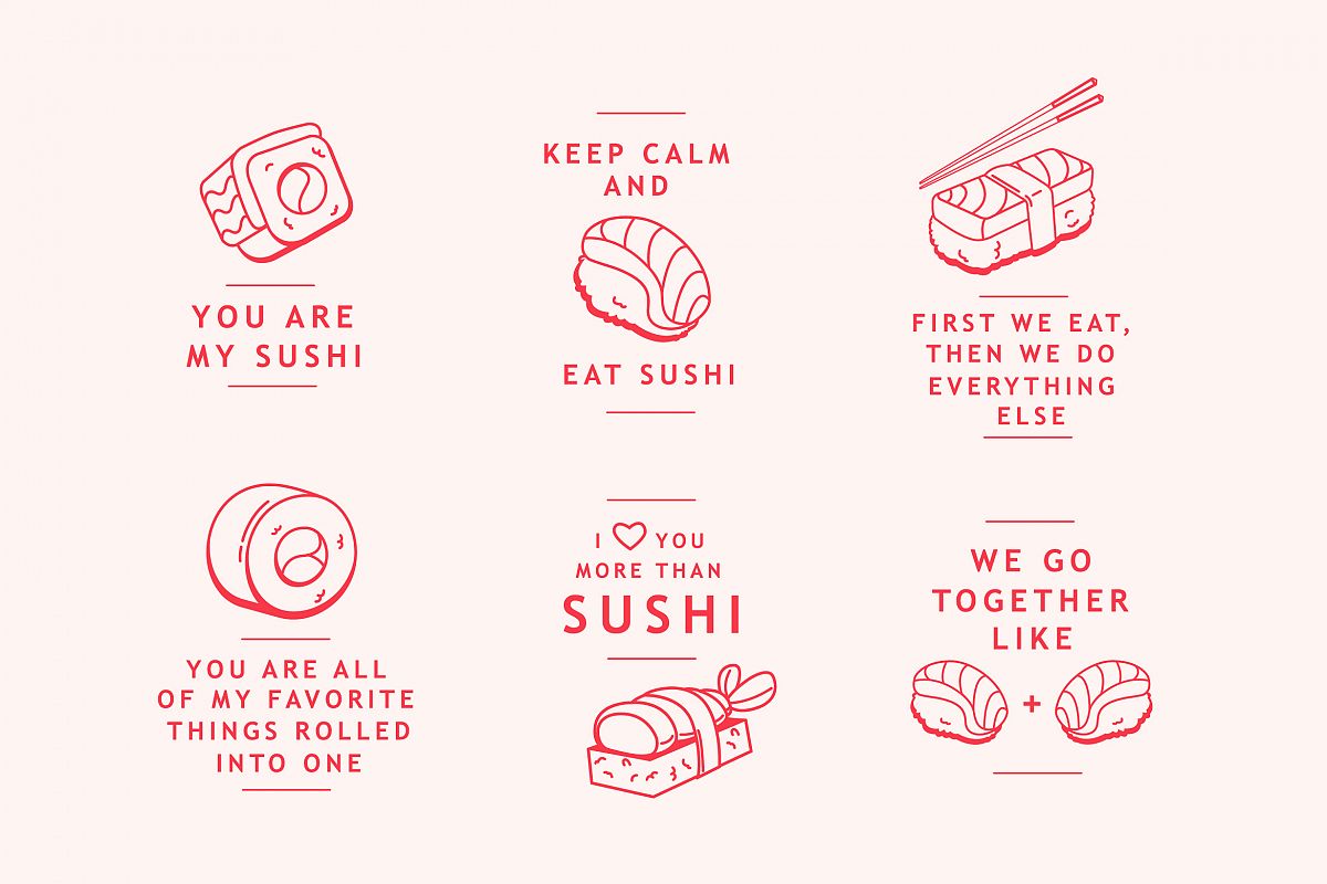 Sushi Lover Badges example image 1
