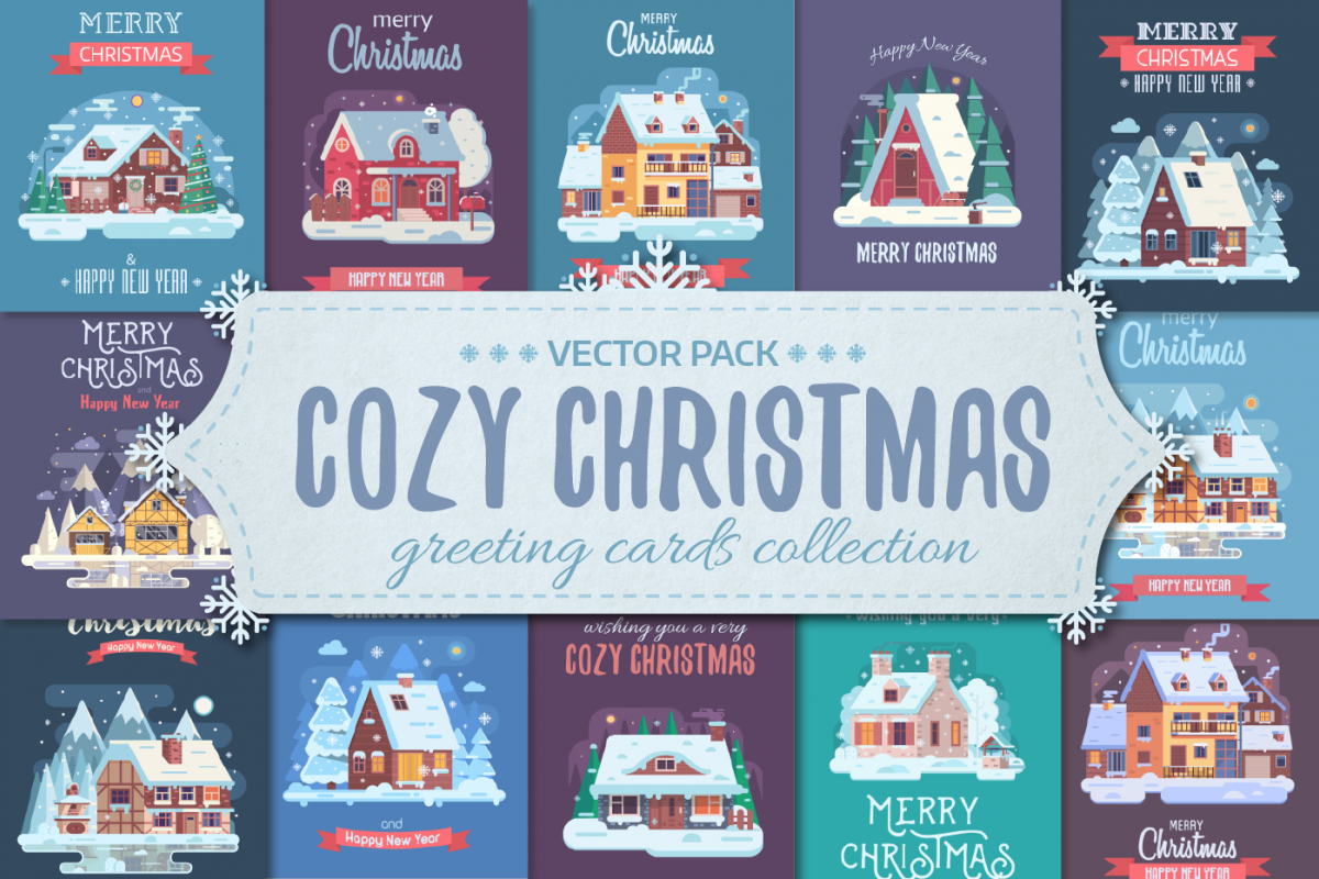 Winter Houses Christmas Cards example image 1
