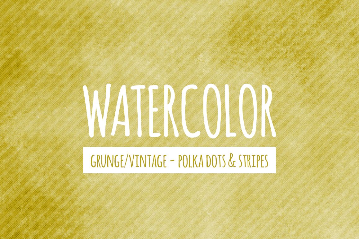 Watercolor Texture Backgrounds With Dots & Stripes - Yellow example image 1