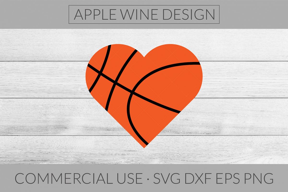 Basketball Heart SVG DXF PNG EPS Cutting File