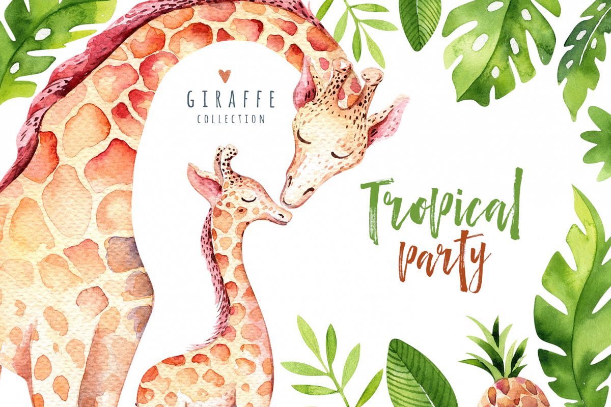 Giraffe collection. Tropical party example image 1