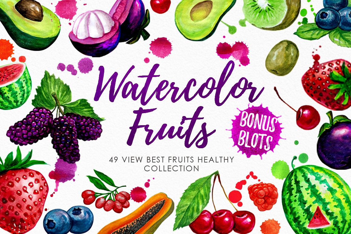 Watercolor Fruits Vol. 3 example image 1