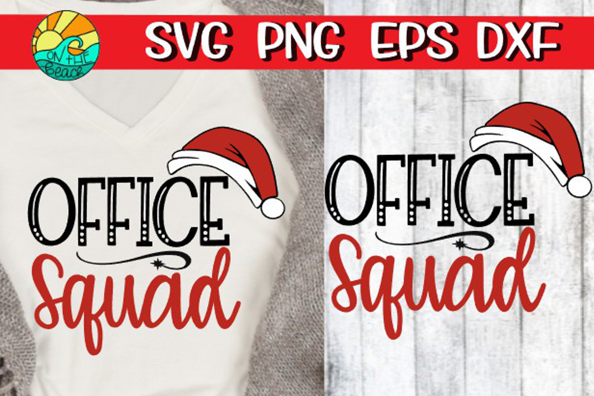 Office Squad with Santa hat - Christmas SVG example image 1