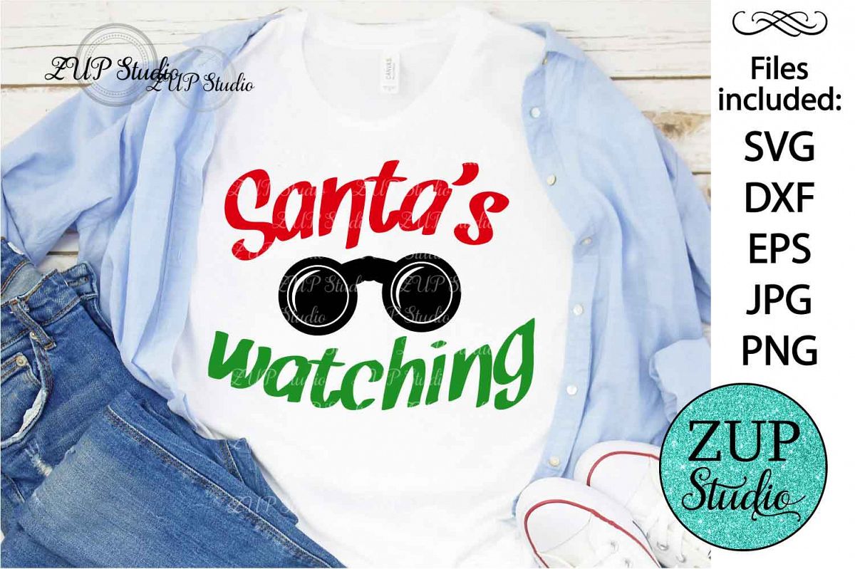 Santa's Watching Digital Cutting files file 125 example image 1