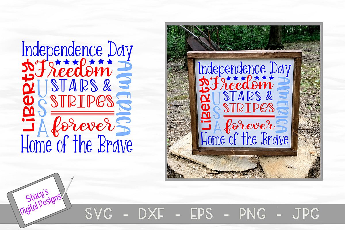 Patriotic Subway Art SVG - 4th of July Subway Art example image 1