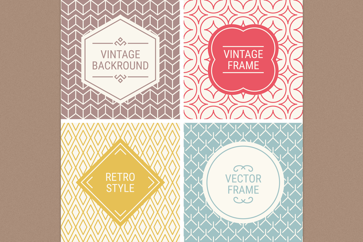 Mono Line Frames and Patterns - Set 7 example image 1