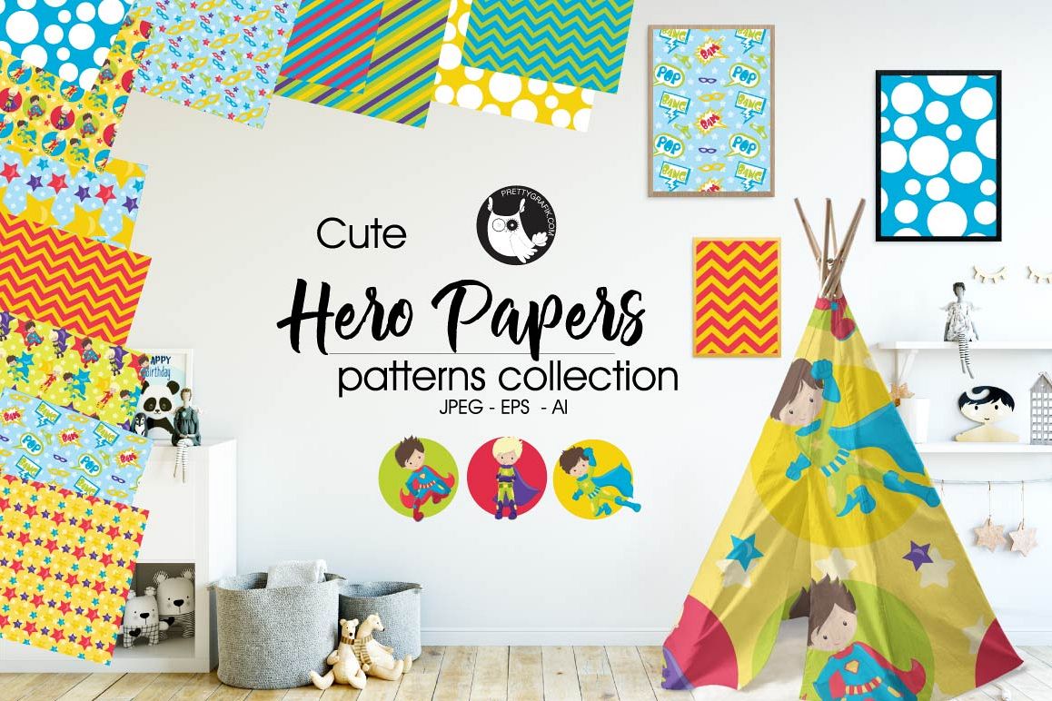 Hero-papers, digital papers example image 1