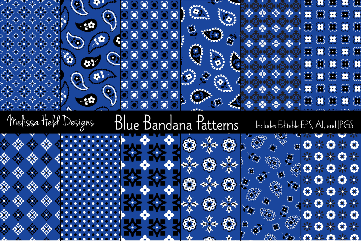 Blue Bandana Patterns example image 1