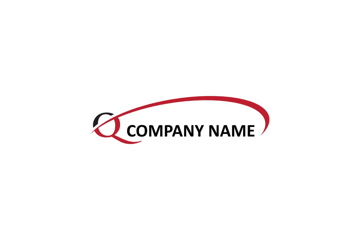 q letter swoosh logo example image 1