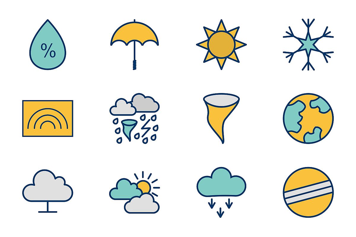 Set Of Weather And Season Icons example image 1