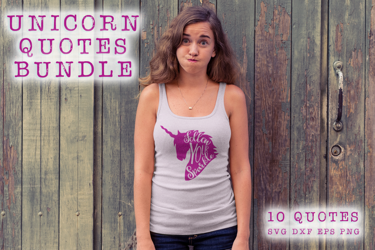 Unicorn Quotes SVG Cut Files Pack example image 1