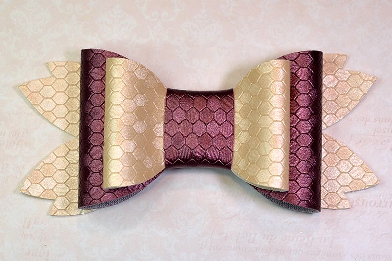 Hair bow template SVG, DIY leather bow template example image 1