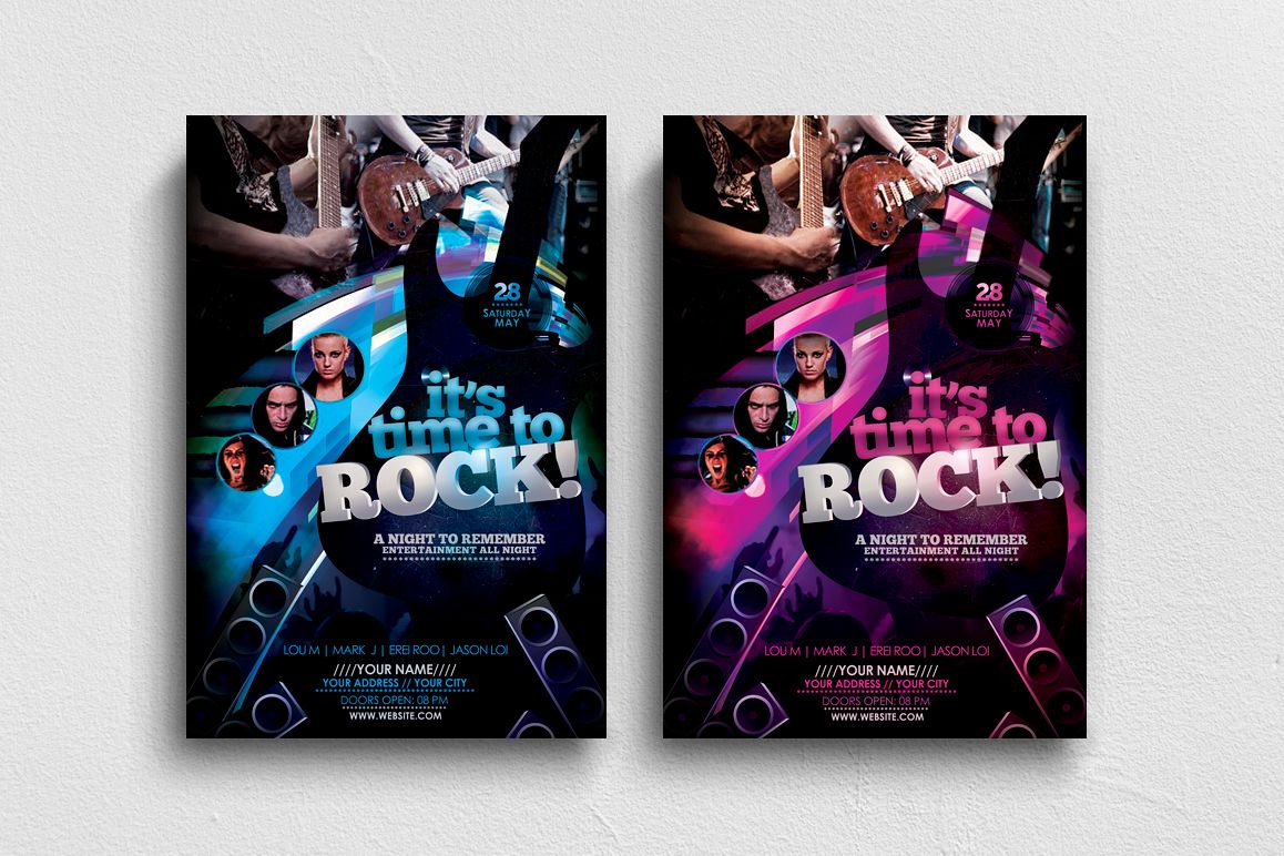 It's Time To Rock! Flyer Template example image 1