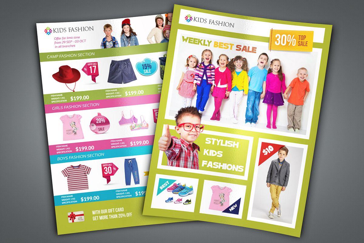 Kids Fashion Catalog Flyer Template example image 1