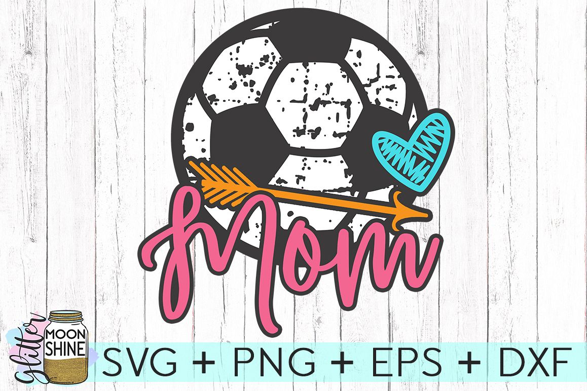 Soccer Ball Mom Distressed SVG DXF PNG EPS Cutting Files example image 1