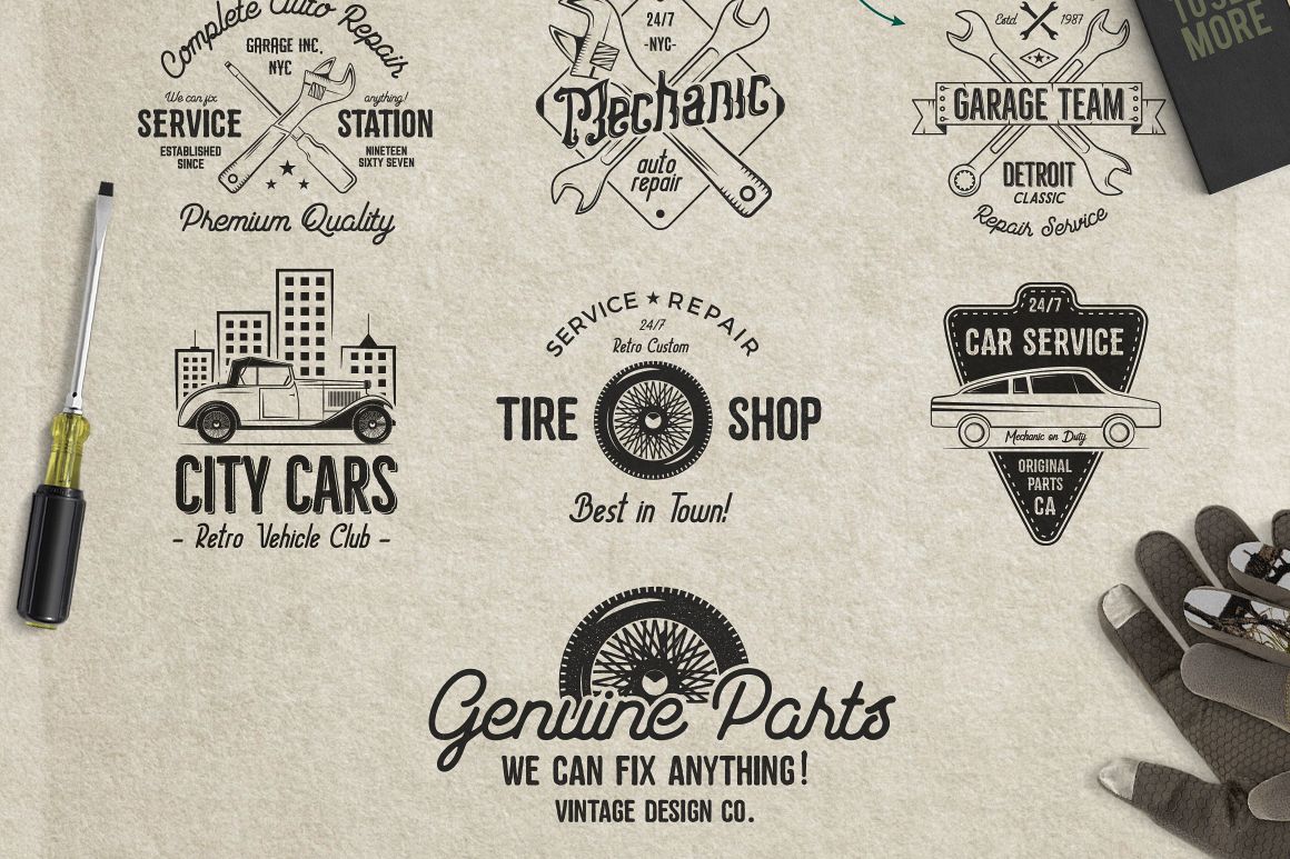 Car Service Badges & Elements example image 1