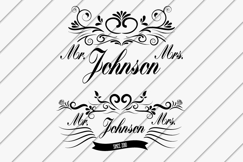 Mr & Mrs Svg Dxf Png Jpg Eps vector file Cut Files example image 1