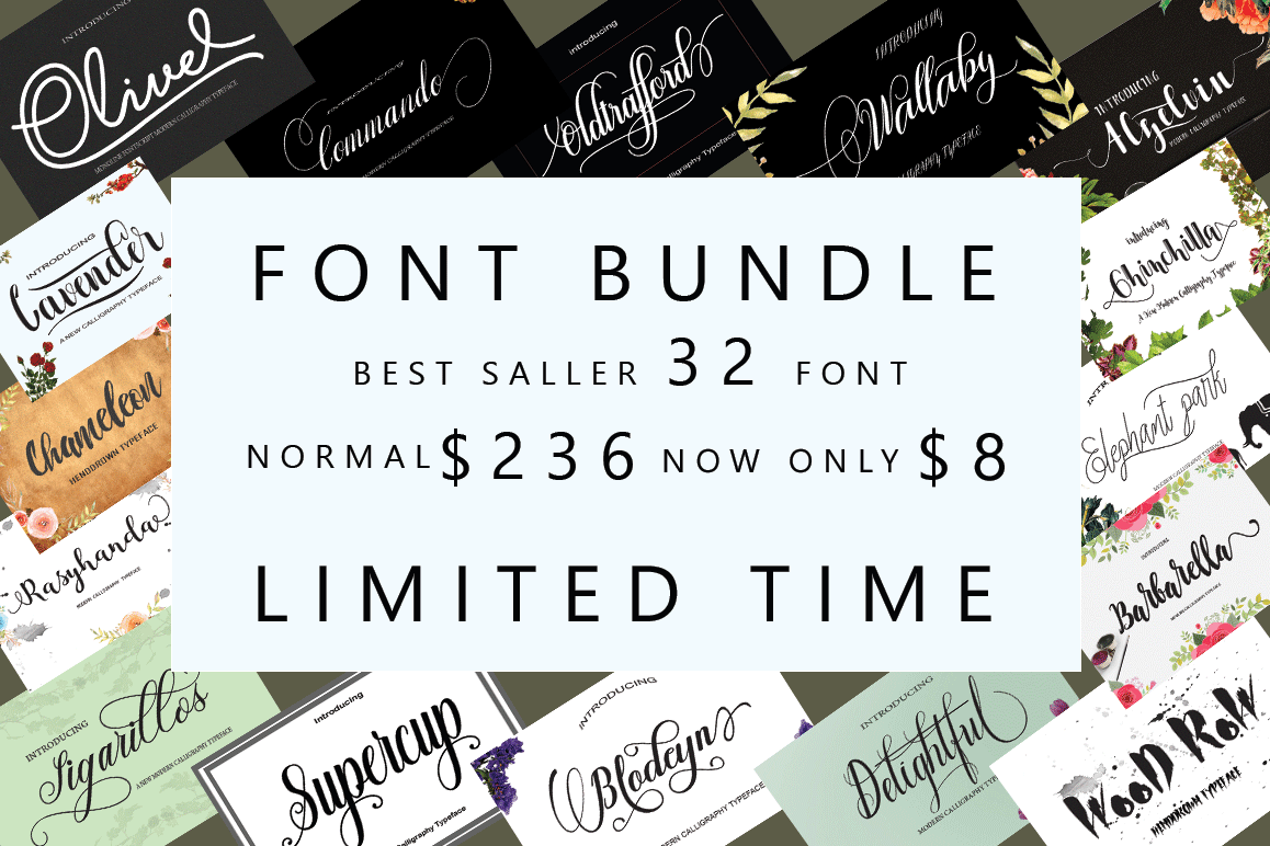 FONT BUNDLES COLECTION 2018 example image 1