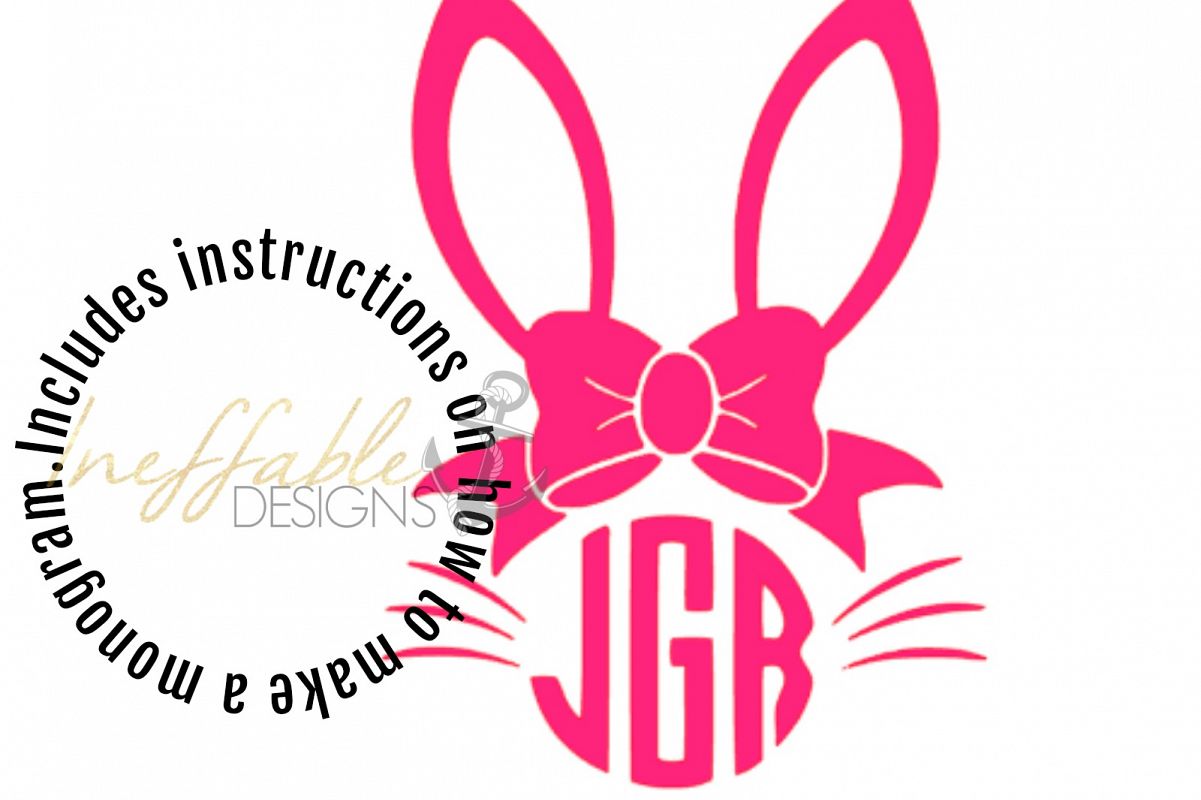 Download Girls Bunny Monogram Easter Monogram