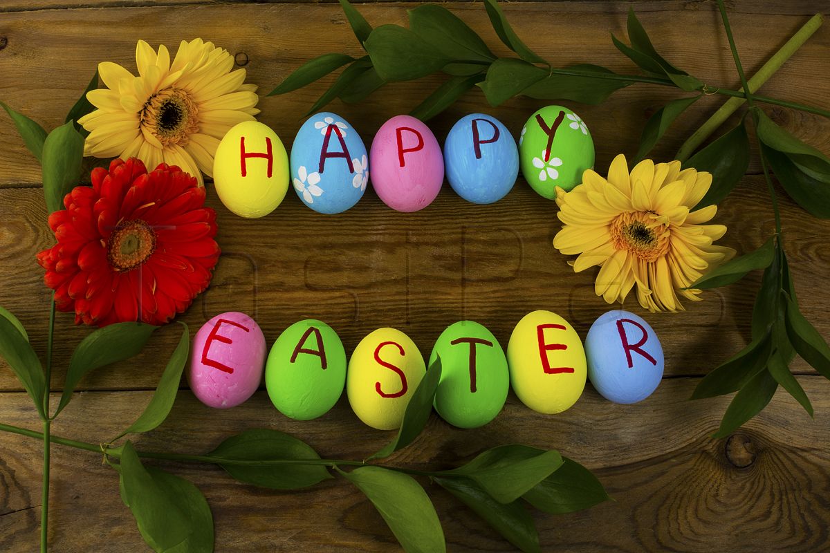 Easter eggs and leaves example image 1