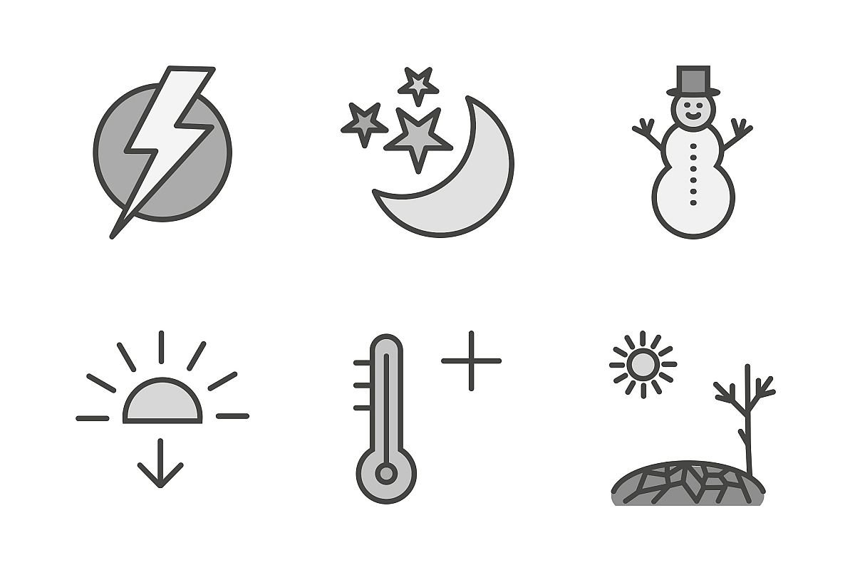 Set Of Weather And Season Icons example image 1