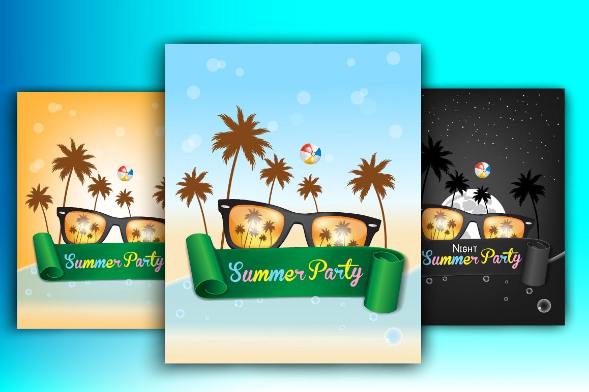 3 Summer Party Posters example image 1