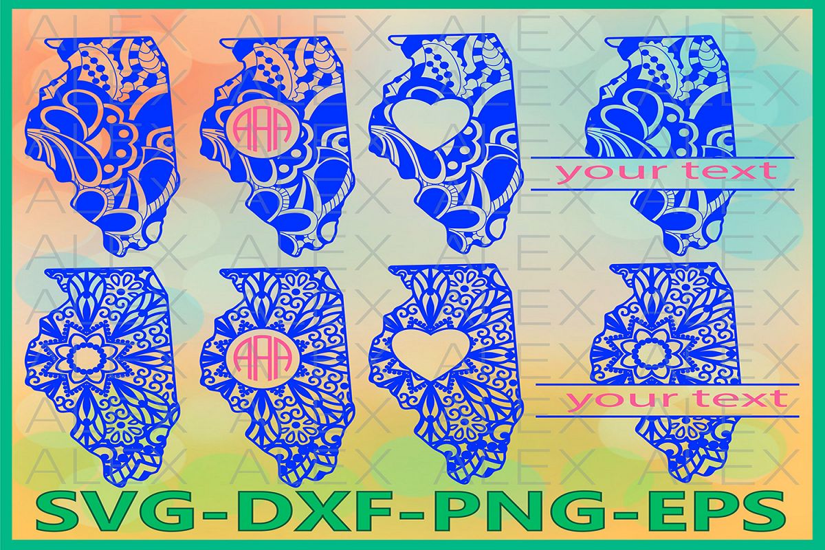 Illinois State SVG, Illinois Mandala SVG, Illinois Svg example image 1