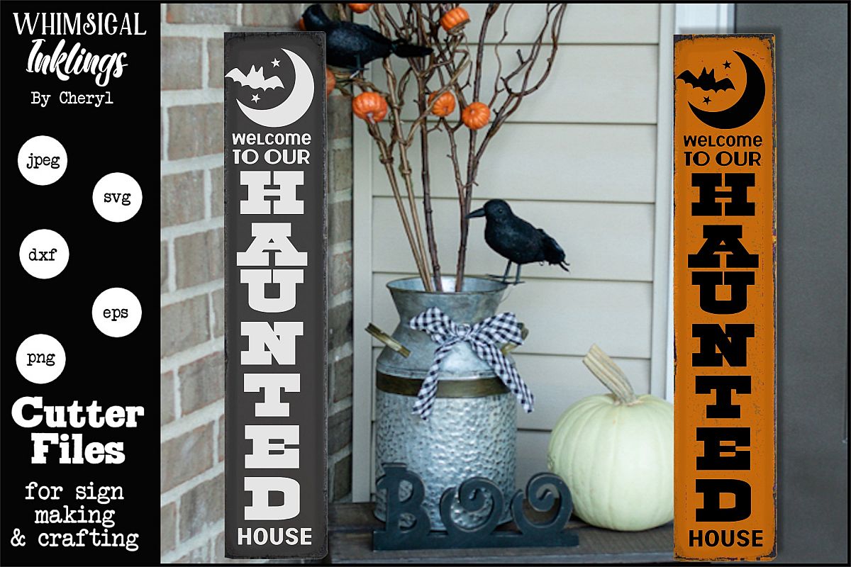 Haunted House-Vertical Halloween SVG example image 1