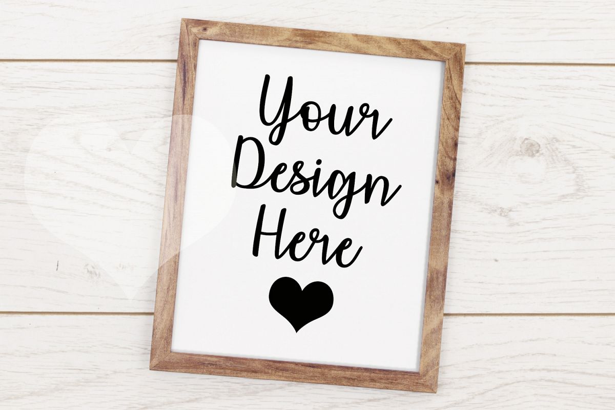 Styled Frame Mockup, Dark Oak Frame Mockup, Stock Photo example image 1
