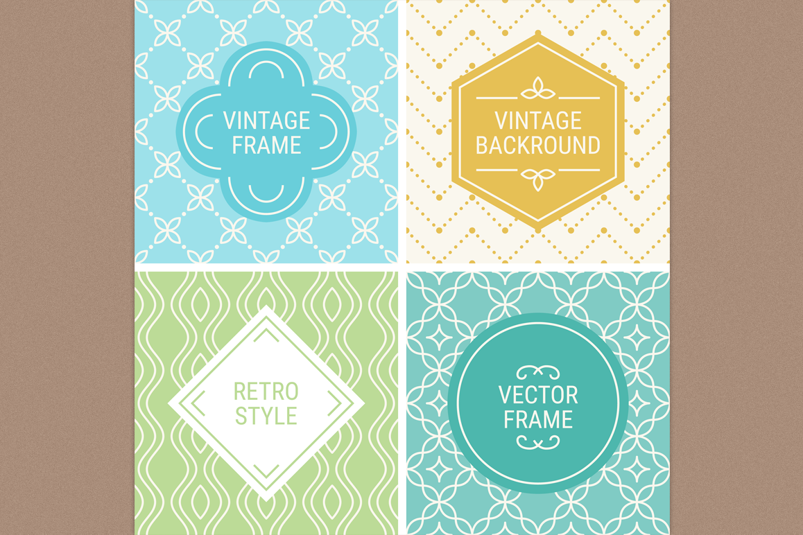 Mono Line Frames and Patterns - Set 10 example image 1