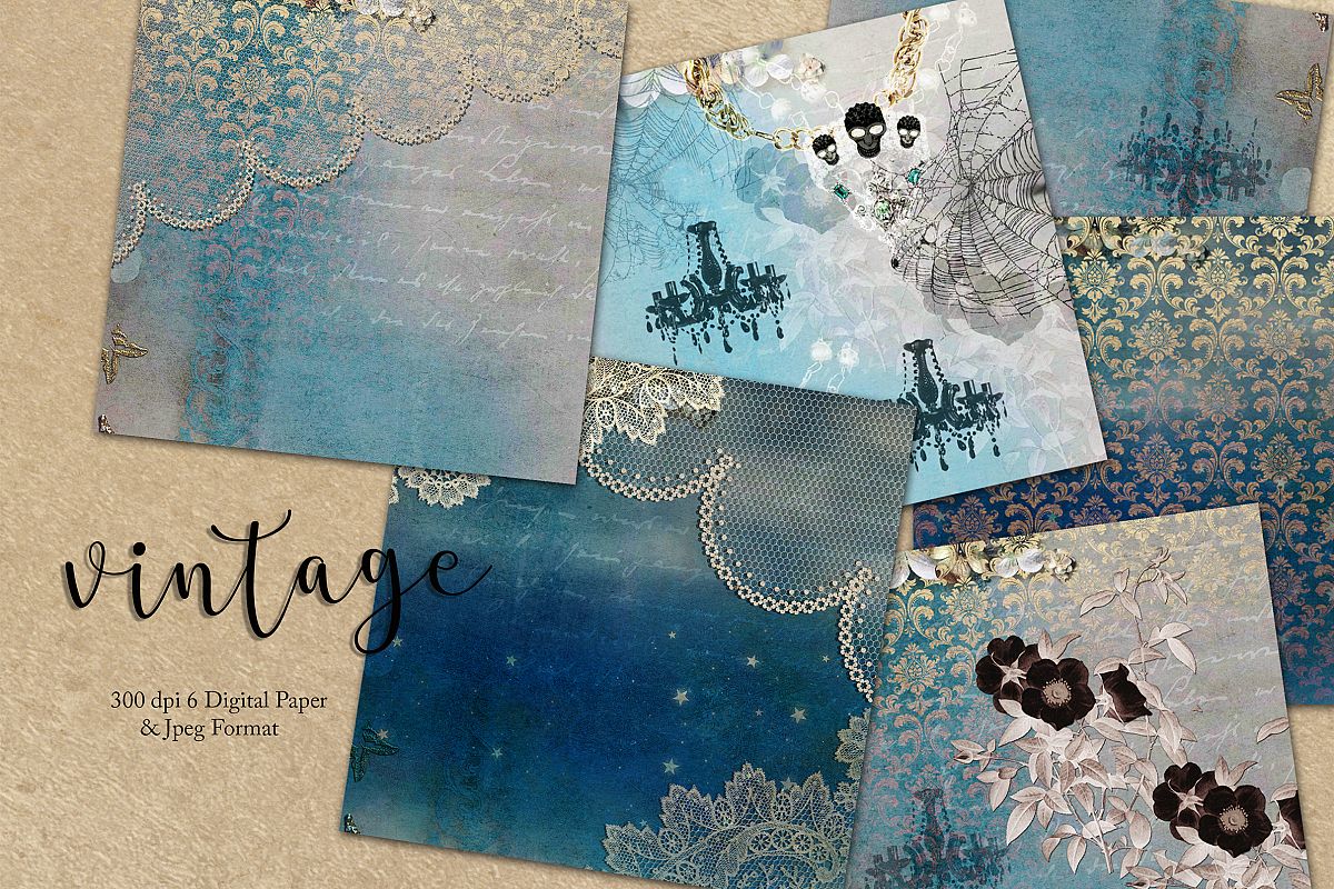 Vintage Digital Paper example image 1