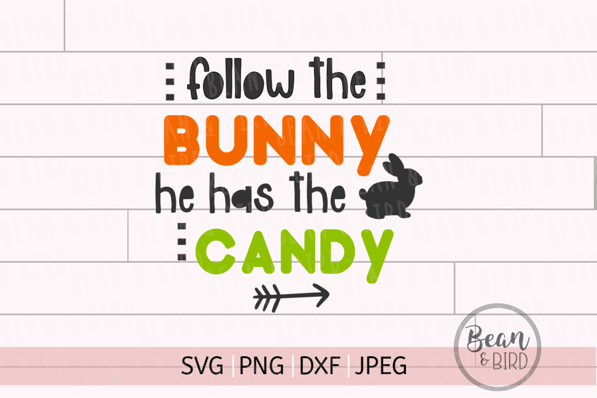 Follow The Bunny Easter Svg Cut File example image 1