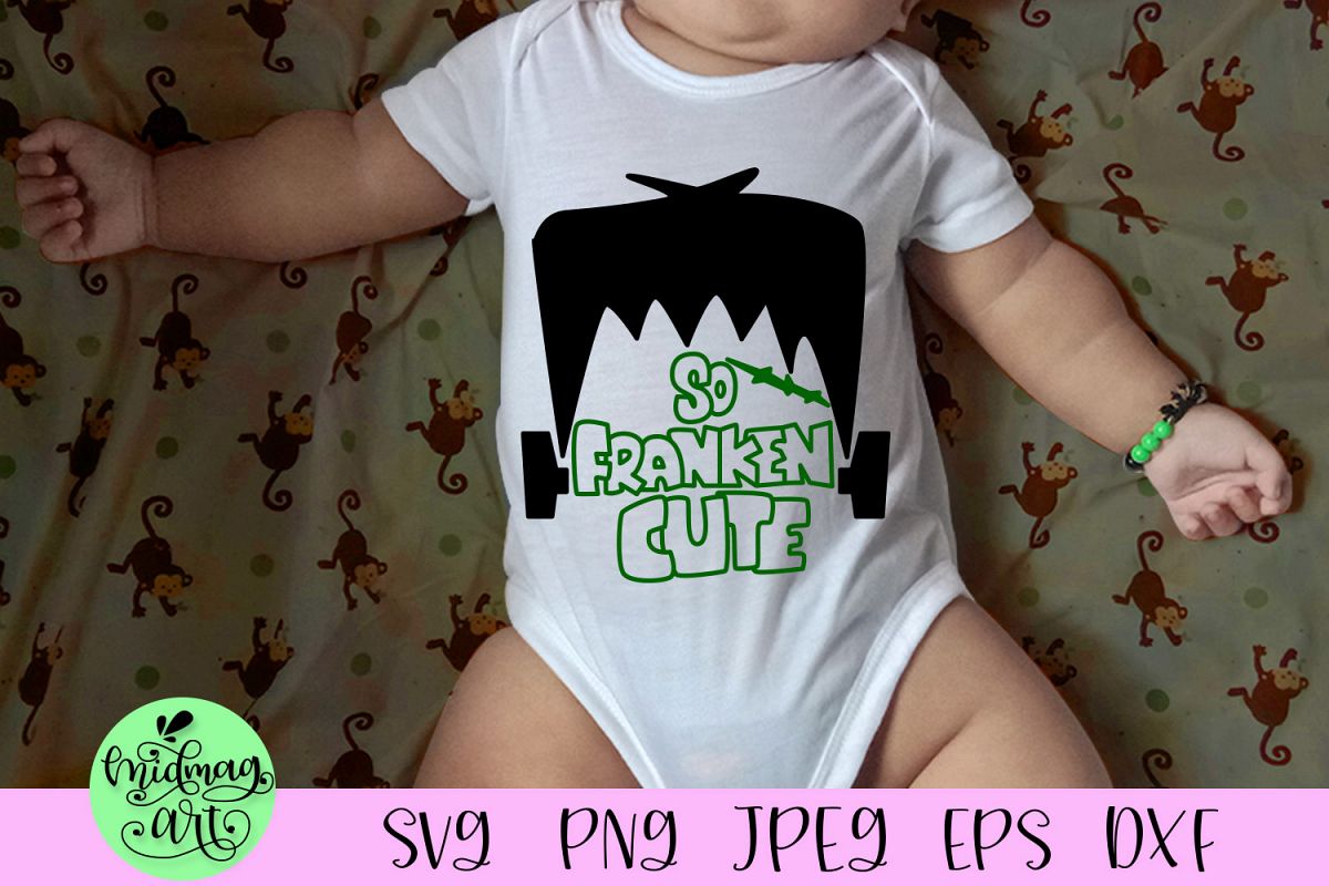 So franken cute svg, halloween baby svg example image 1