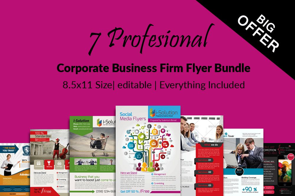 7 Corporate Business Flyers Bundle example image 1