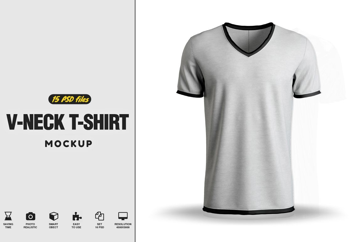 Download V-neck T-shirt Mockup