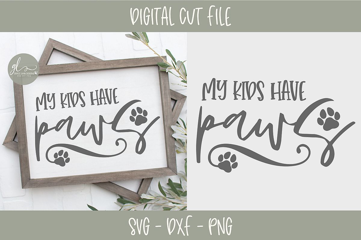 My Kids Have Paws - SVG example image 1