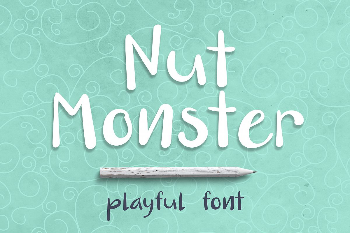 Nut Monster - handdrawn font example image 1