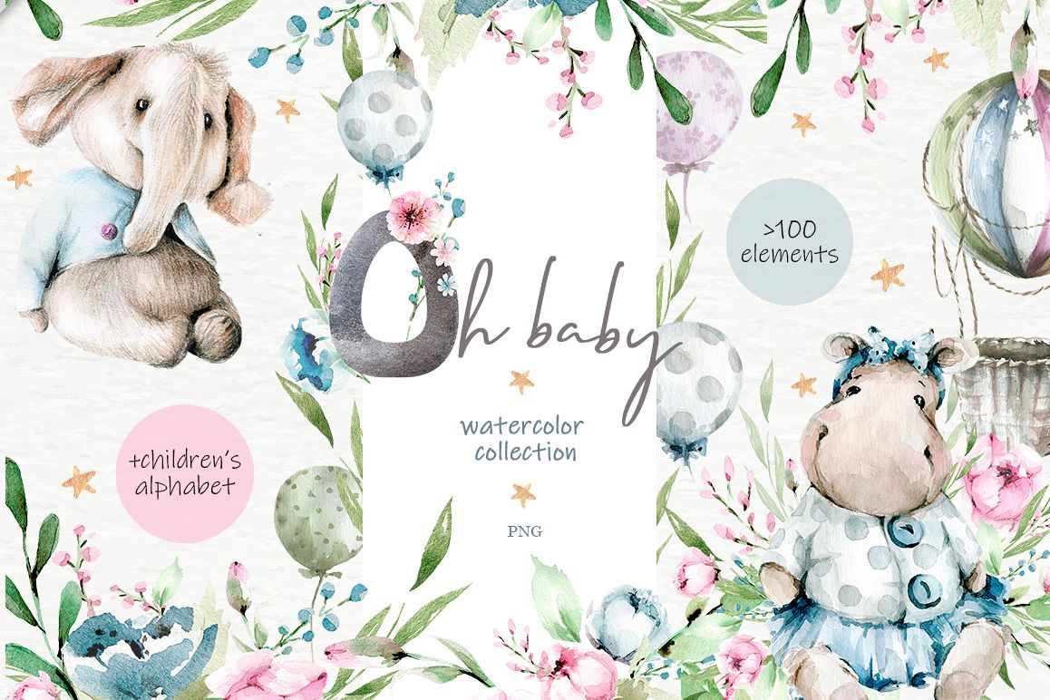 Oh baby. Watercolor collection example image 1